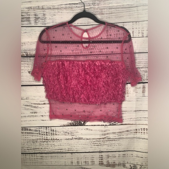 💓Pink Ruffled Crop Top size Large💓 - Picture 5 of 12